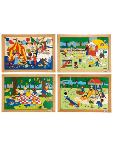 Puzzles éducatifs en bois sur les activités des enfants