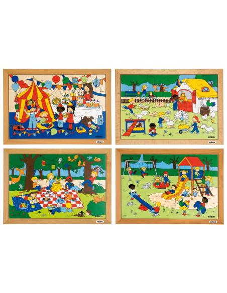 Puzzles éducatifs en bois sur les activités des enfants