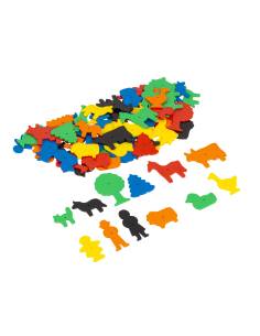 72 figurines bois ferme pour jeu du marteau