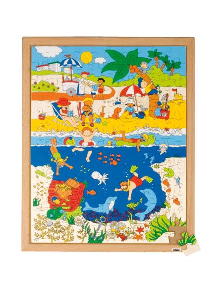 Puzzle éducatif La plage et les fonds marins