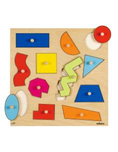Puzzle en bois formes géométriques avec boutons