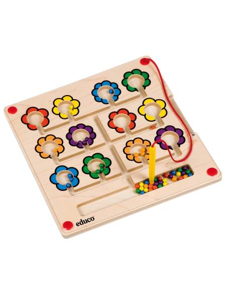 Tableau magnétique de motricité fine thème fleurs