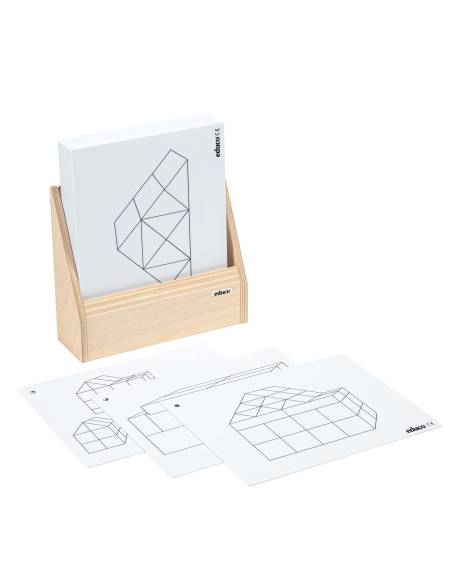 Set de 30 cartes de construction pour blocs en bois