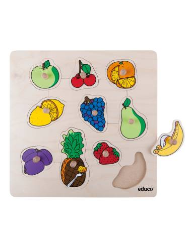 Puzzle à boutons Les Fruits – motricité fine et apprentissage du vocabulaire