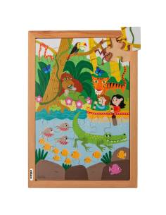 Puzzle éducatif « La jungle » 35 pièces – observer la vie en surface et sous terre