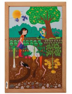 Puzzle Le jardin 28 pièces 40×28 cm – Dessus & dessous