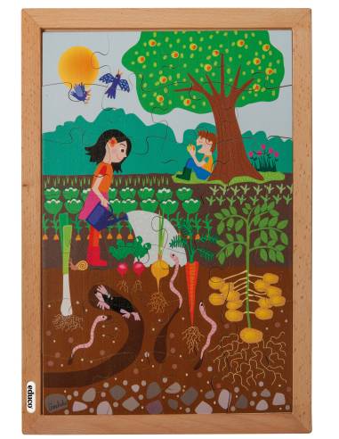 Puzzle Le jardin 28 pièces 40×28 cm – Dessus & dessous