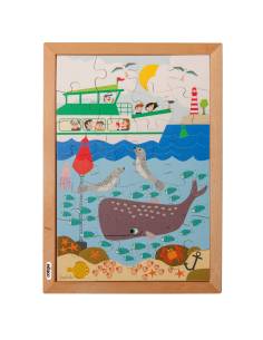 Puzzle La mer 28 pièces 40×28 cm – Dessus & dessous