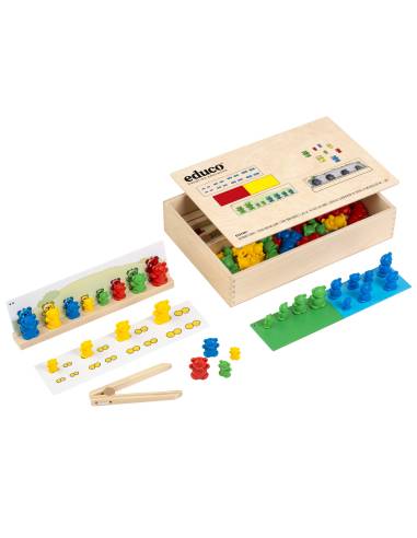 Jeu de tri avec des ours colorés pour enfants