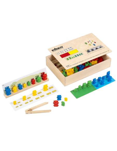 Jeu de tri avec des ours colorés pour enfants
