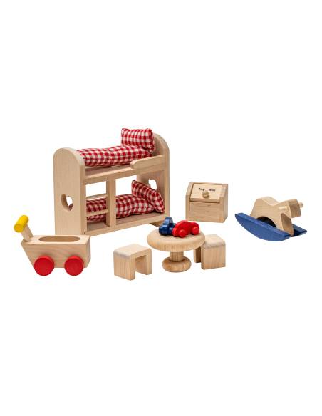 Chambre enfant miniature en bois pour maison de poupées