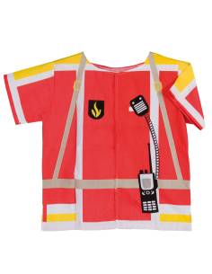 Déguisement de pompier pour enfant 3-6 ans avec veste rouge et pantalon