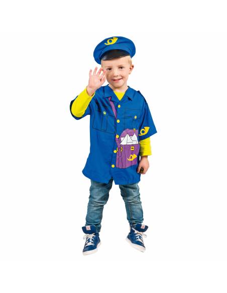 Déguisement de facteur pour enfant de 3 à 6 ans avec casquette – jeu de rôle éducatif