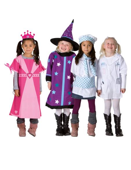 Ensemble coloré de 4 costumes ludiques pour stimuler l’imagination
