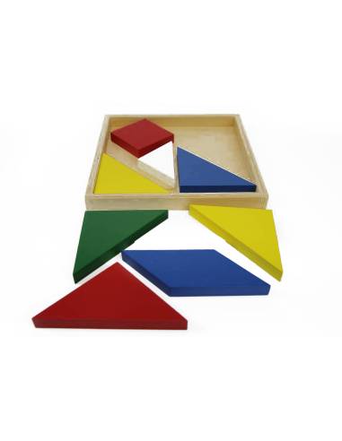 Tangram Montessori 9 pièces – Puzzle géométrique éducatif en bois