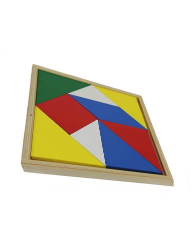 Tangram eveil 9 pièces en bois éveil sensoriel 3 ans