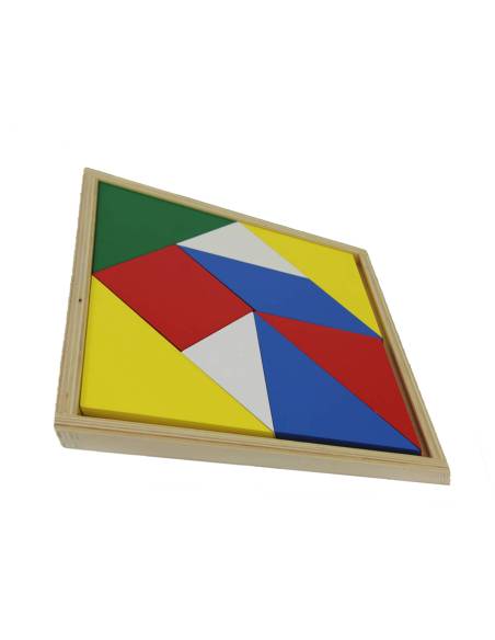 Tangram eveil 9 pièces en bois éveil sensoriel 3 ans