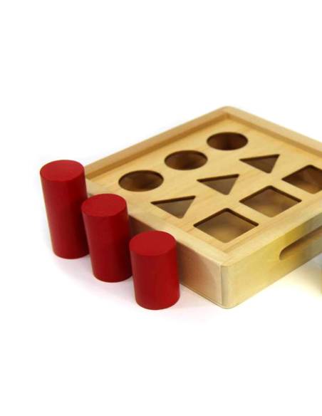 Jeu d’éveil Montessori avec blocs colorés en bois massif