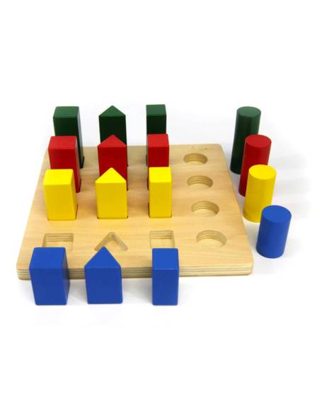 eu Montessori de construction en bois coloré pour développer la motricité