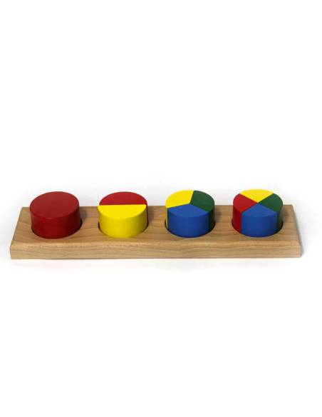 Puzzle cercles fractionnés Montessori en bois
