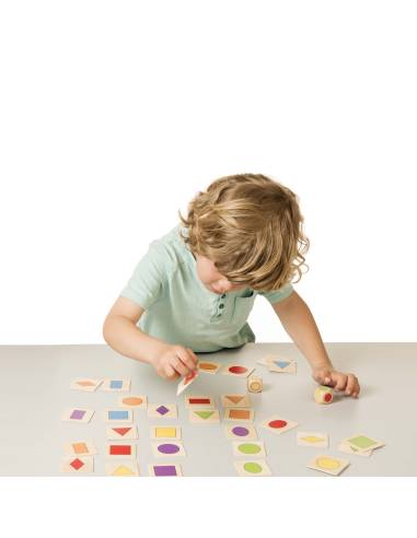 Jeu éducatif en bois avec cartes, dés et ventouses pour développer rapidité, observation et motricité fine