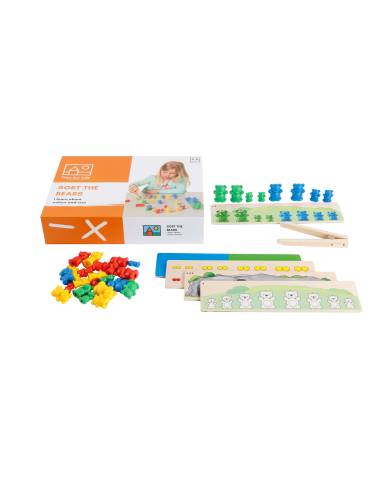 Jeu éducatif tri des ours par taille et couleur