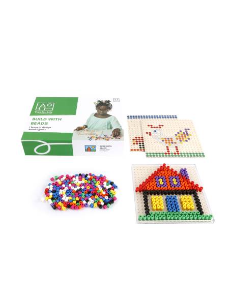 Jeu éducatif de constructions avec perles colorées