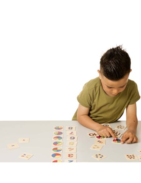 Jeu éducatif Toys for Life composé de 40 cartes en bois pour apprendre à compter jusqu’à 10 de manière ludique et progressive