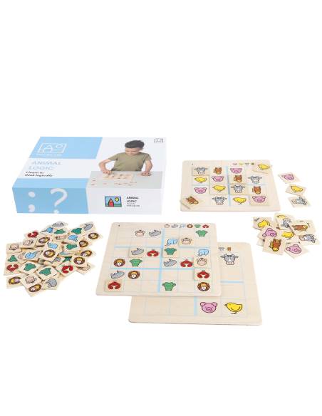 Sudoku éducatif en bois avec animaux