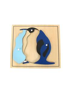Puzzle Montessori pingouin en bois 2