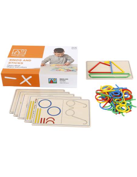 Jeu éducatif pour reproduire un dessin avec bâtonnets