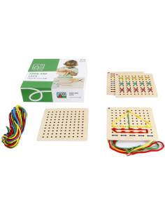 Développer motricité fine et créativité avec des planches perforées à lacer en bois robuste