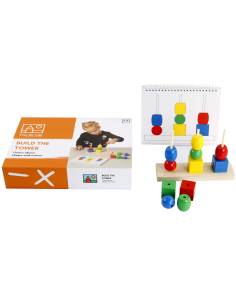 Abaque en bois avec tiges et blocs colorés