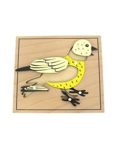 Puzzle Montessori oiseau en bois 2