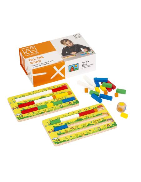 Jeu éducatif avec réglettes colorées pour apprendre les mesures