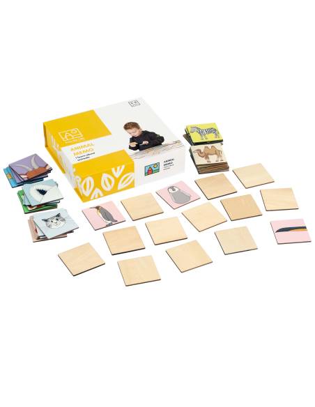 Jeu éducatif Mémory Les Animaux en bois – mémoire et langage