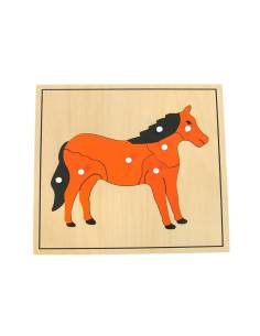 Puzzle Montessori cheval en bois
