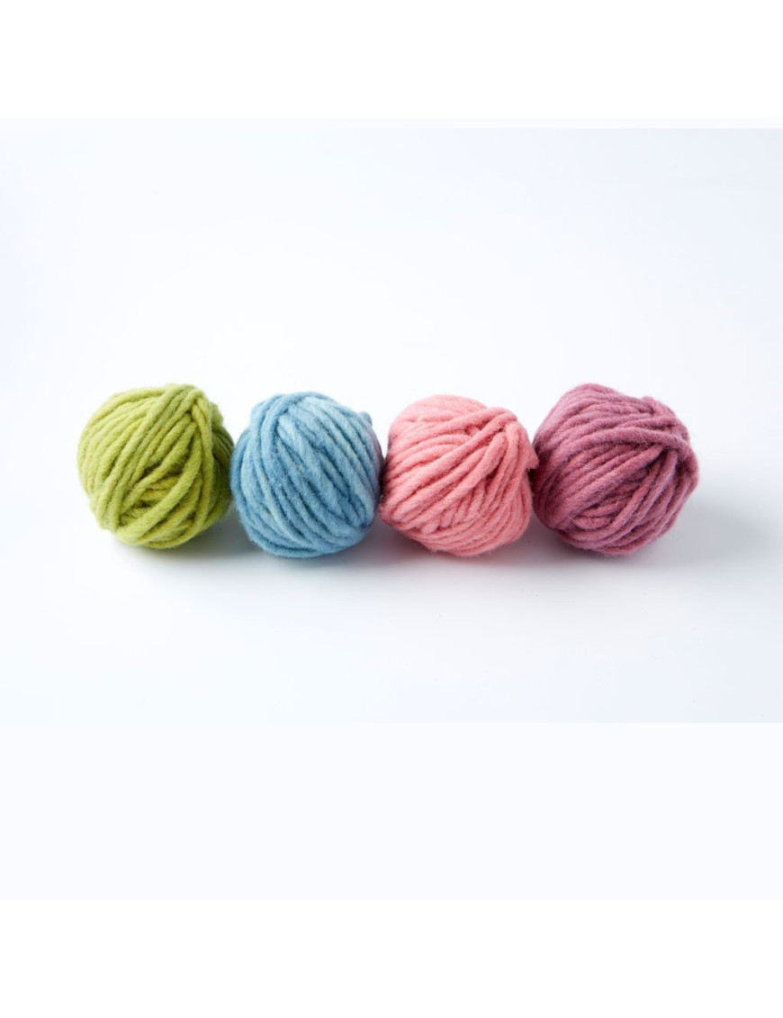 4 pelotes de laine bio - tons pastels