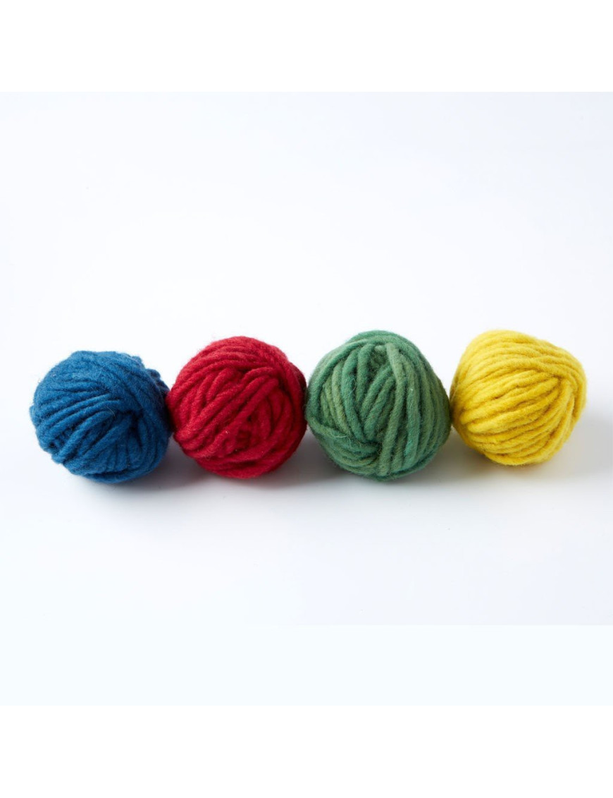 4 pelotes de laine bio -couleurs vives