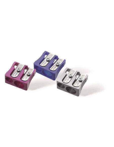 Taille-crayon double entrée pour crayons fins et larges