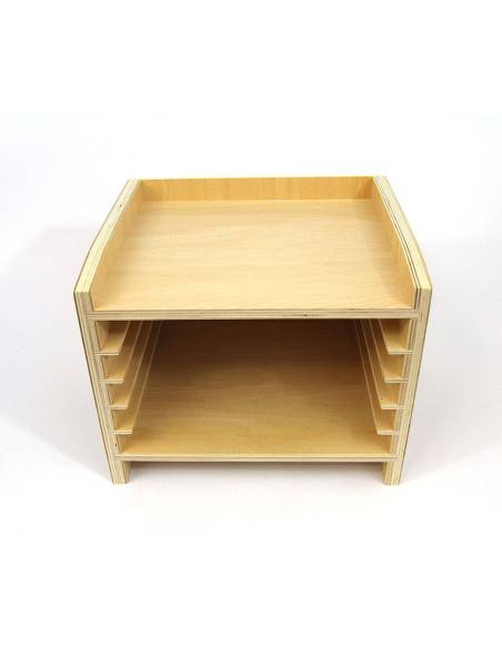 Meuble de rangement Montessori pour 5 puzzles zoologiques