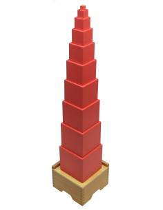 our rose Montessori avec socle en bois