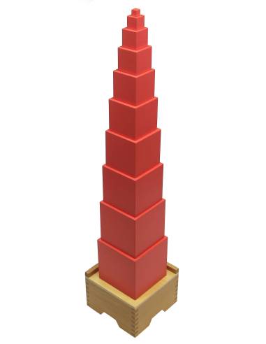 our rose Montessori avec socle en bois