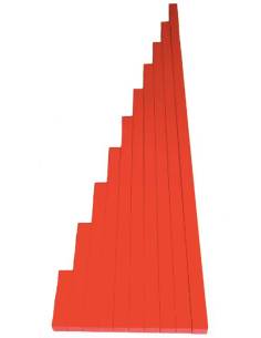 Barres rouges Montessori en bois massif