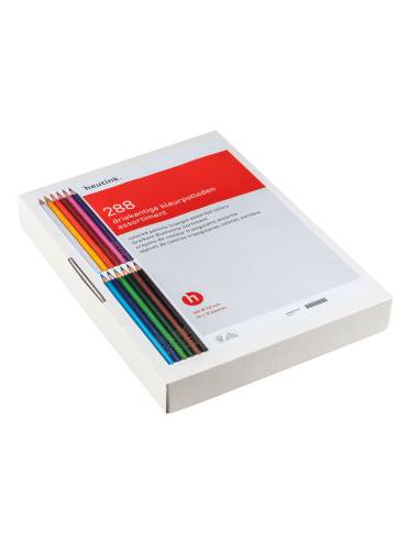 288 crayons de couleur triangulaires en 12 couleurs assorties