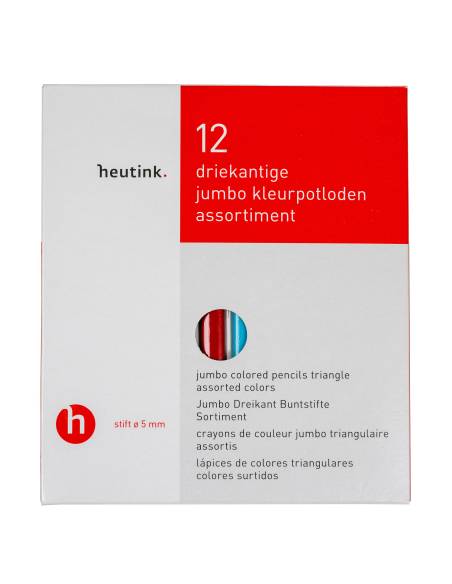 12 crayons triangulaires 5 mm en boîte carton