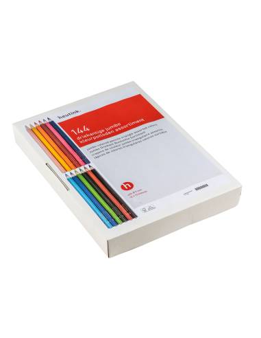144 crayons triangulaires jumbo de 12 couleurs