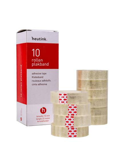 Boîte de 10 rubans adhésifs transparents 15 mm x 33 m