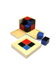 cube du binôme Montessori en bois coloré