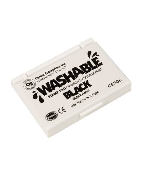 Tampon encreur noir avec encre lavable pour enfants